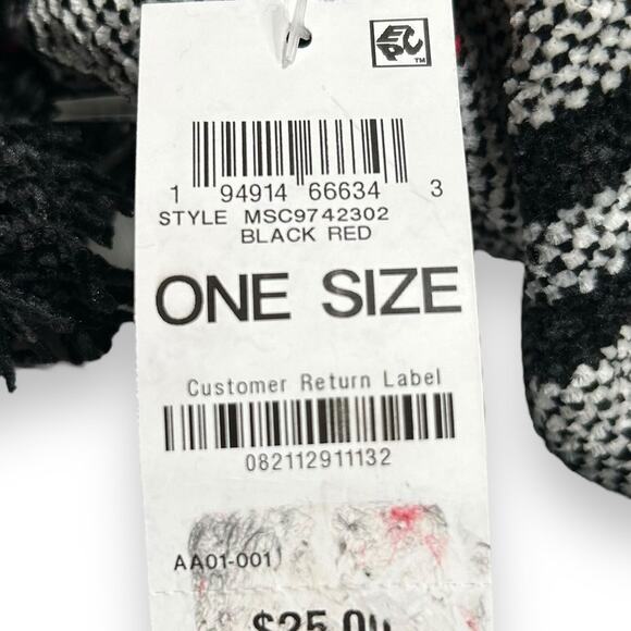 NWT Style & Co Black Plaid Scarf Stretchy Soft Winter Holiday Red Tartan NEW - Picture 16 of 16